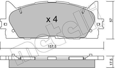 METELLI 22-0882-0 комплект тормозных колодок, дисковый тормоз на TOYOTA CAMRY седан (_XV4_)