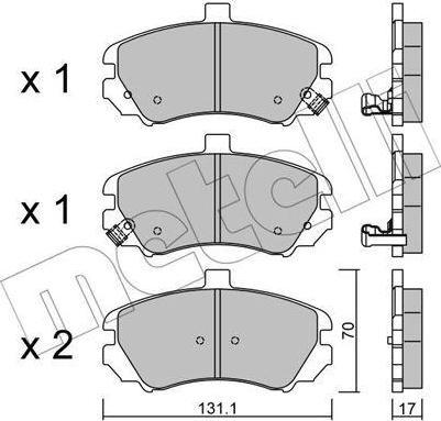 METELLI 22-0884-0 комплект тормозных колодок, дисковый тормоз на HYUNDAI ELANTRA (XD)