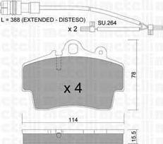 METELLI 22-0891-1K комплект тормозных колодок, дисковый тормоз на PORSCHE BOXSTER (987)