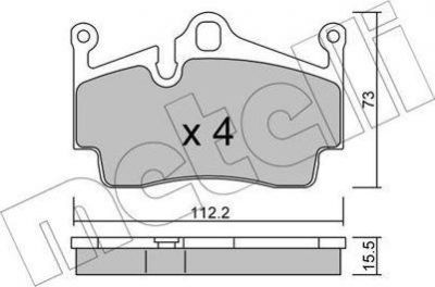 METELLI 22-0894-0 комплект тормозных колодок, дисковый тормоз на PORSCHE BOXSTER (987)