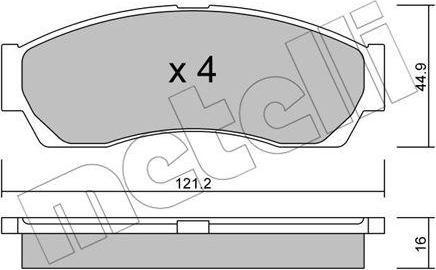 METELLI 22-0896-0 комплект тормозных колодок, дисковый тормоз на TATA INDICA (40_V2)