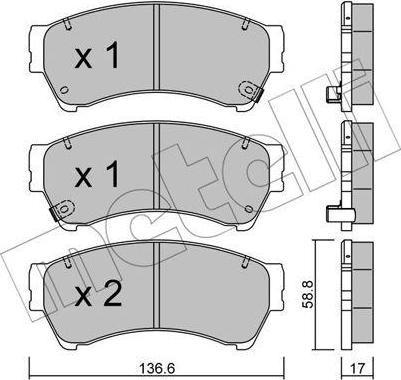 METELLI 22-0924-0 комплект тормозных колодок, дисковый тормоз на MAZDA 6 (GH)