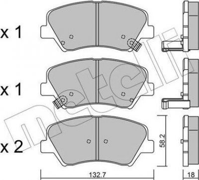 METELLI 22-0943-0 комплект тормозных колодок, дисковый тормоз на KIA RIO III седан (UB)