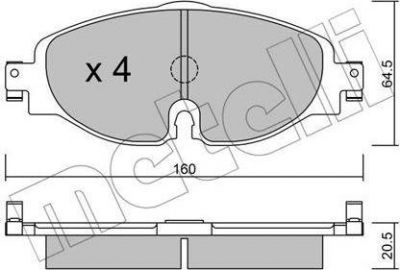 METELLI 22-0950-0 комплект тормозных колодок, дисковый тормоз на AUDI A3 Limousine (8VS)