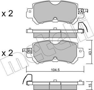 METELLI 22-0970-0 комплект тормозных колодок, дисковый тормоз на MAZDA CX-3 (DK)