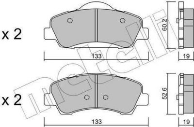 METELLI 22-0982-0 комплект тормозных колодок, дисковый тормоз на PEUGEOT 308 II