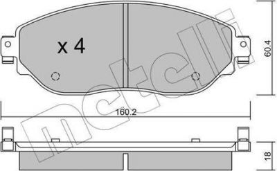 METELLI 22-1003-0 комплект тормозных колодок, дисковый тормоз на OPEL VIVARO Combi