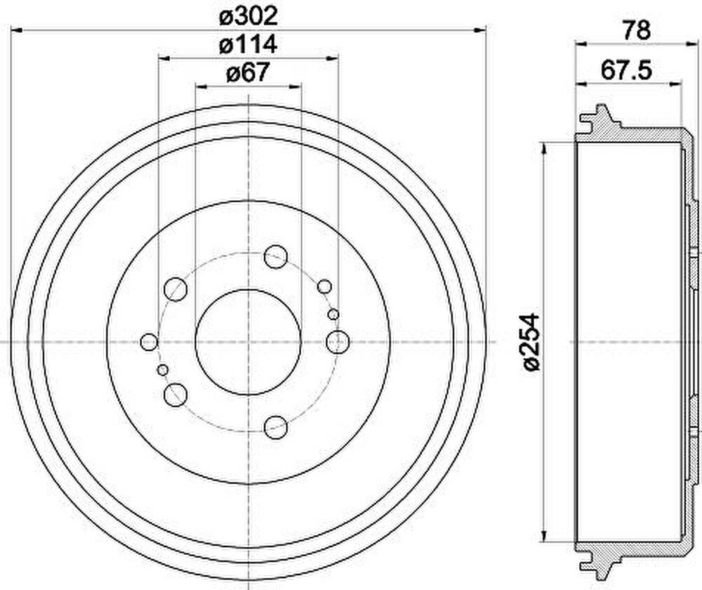 MINTEX MBD114 тормозной барабан на TOYOTA HILUX II пикап (LN8_, RN5_, LN6_, YN6_, YN5_, LN5_, RN6_)
