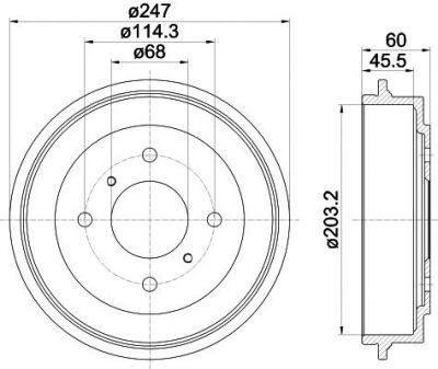 MINTEX MBD144 тормозной барабан на NISSAN PRIMERA (P10)