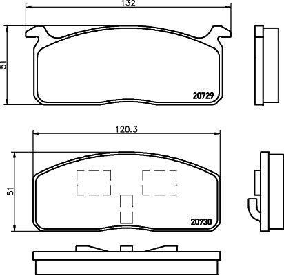 MINTEX MDB1144 комплект тормозных колодок, дисковый тормоз на TOYOTA HIACE III c бортовой платформой/ходовая часть (YH8_, LH8_)