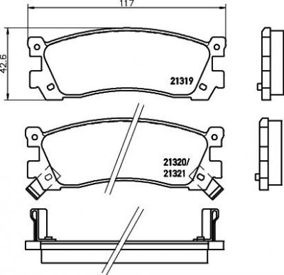 MINTEX MDB1438 Комплект тормозных колодок, диско