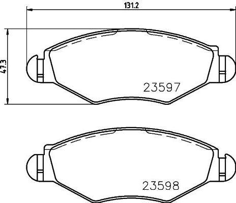 MINTEX MDB2131 комплект тормозных колодок, дисковый тормоз на PEUGEOT 206 SW (2E/K)