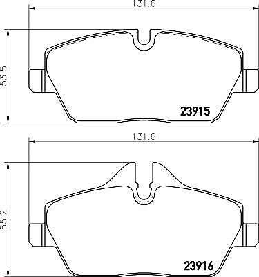 MINTEX MDB2682 Колодки тормозные передние дисковые MINI COOPER/CLUBMAN 09-