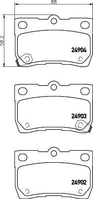 MINTEX MDB3051 комплект тормозных колодок, дисковый тормоз на TOYOTA MARK X II (GRX13_)