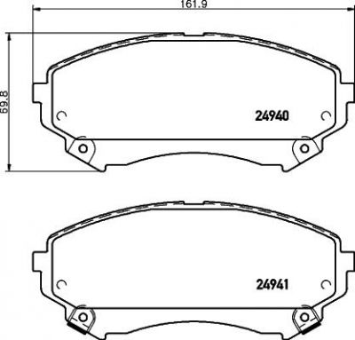 MINTEX MDB3080 комплект тормозных колодок, дисковый тормоз на CADILLAC CTS