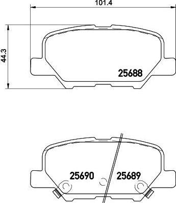 MINTEX MDB3336 комплект тормозных колодок, дисковый тормоз на MITSUBISHI ASX (GA_W_)