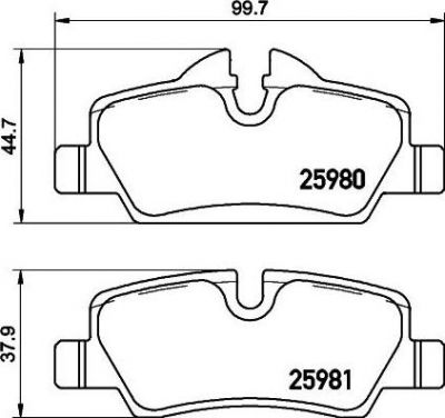 MINTEX MDB3438 комплект тормозных колодок, дисковый тормоз на MINI MINI (F56)