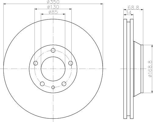 MINTEX MDC1611L тормозной диск на VW TOUAREG (7LA, 7L6, 7L7)