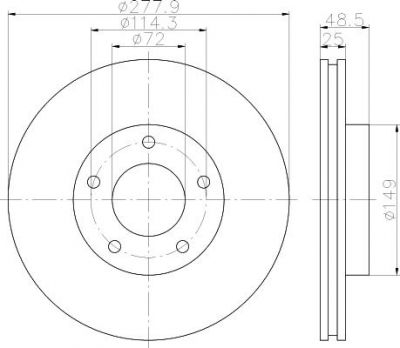 MINTEX MDC1691 тормозной диск на MAZDA 3 (BL)