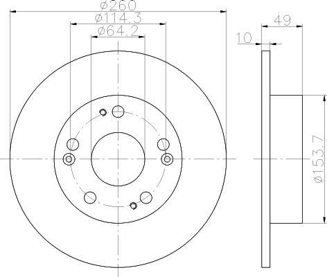 MINTEX MDC1721 тормозной диск на MITSUBISHI LANCER IV (C6_A, C7_A)
