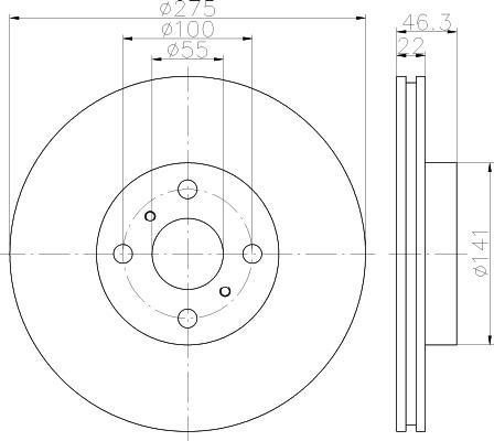 MINTEX MDC2061 тормозной диск на TOYOTA YARIS (NHP13_, NSP13_, NCP13_, KSP13_, NLP13_)