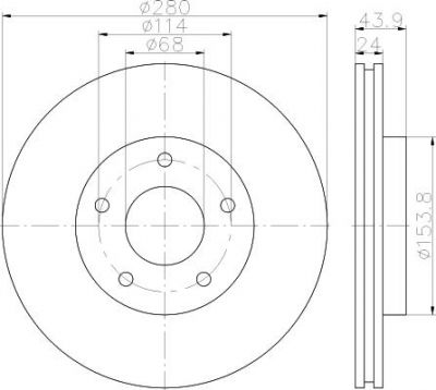 MINTEX MDC2280 тормозной диск на NISSAN JUKE (F15)
