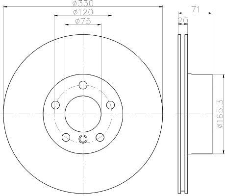 MINTEX MDC2532 тормозной диск на X3 (F25)