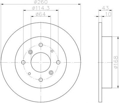 MINTEX MDC441 тормозной диск на ROVER 800 (XS)