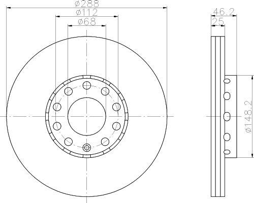 MINTEX MDC768 тормозной диск на AUDI A6 Avant (4B5, C5)