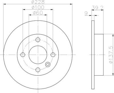 MINTEX MDC792 тормозной диск на VOLVO 460 L (464)