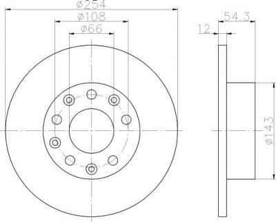 MINTEX MDC871 тормозной диск на RENAULT 25 (B29_)