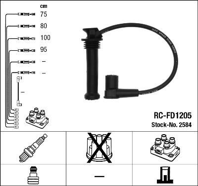 NGK 2584 Провода зажигания к-т 2584 RC-FD1205