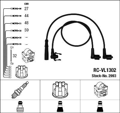 NGK 2993 комплект проводов зажигания на VOLVO 460 L (464)