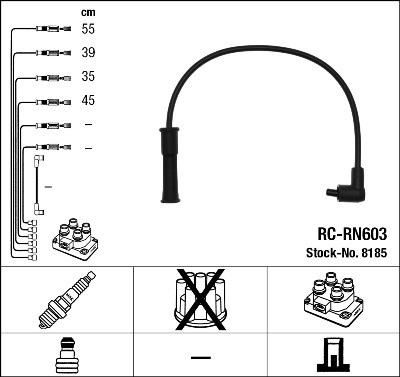 NGK 8185 Комп.проводов RENAULT 1.2-1.4L 99=> (7700874109)