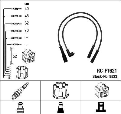 NGK 8523 Провода зажигания к-т 8523 RC-FT621