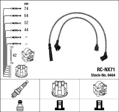 NGK 9464 Комплекты высоковольтных проводов RC-NX71