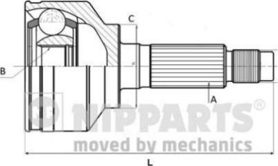 Nipparts ШРУС MAZDA 323/PRIMACY 1.9/2.0D 98>04 нар. (J2823030)