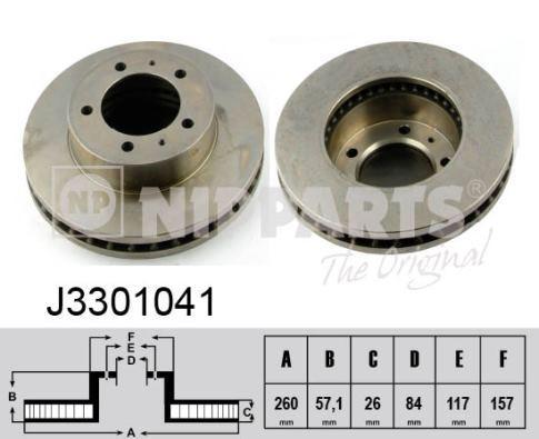 NIPParts J3301041 тормозной диск на NISSAN VANETTE автобус (C22)