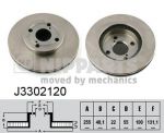 NIPPARTS Диск тормозной TOYOTA COROLLA 1.3-2.0 92-02 передний D=255мм. (4351202040, J3302120)