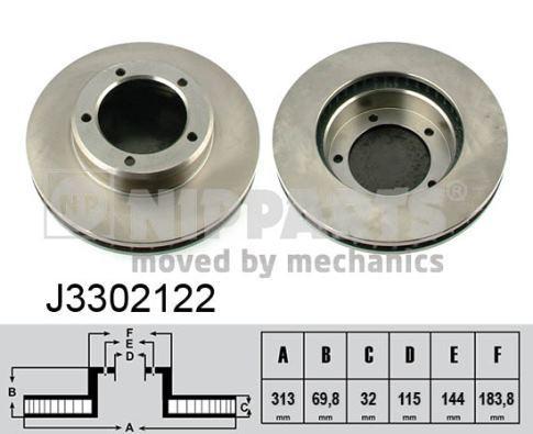 NIPPARTS Диск тормозной передний TOYOTA LAND CRUISER J100 4.2D 4.7 98-07 (43512-60130, J3302122)
