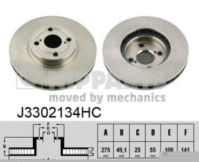 NIPParts J3302134HC тормозной диск на TOYOTA COROLLA Liftback (_E11_)