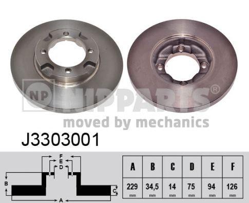 NIPParts J3303001 тормозной диск на MAZDA 626 II (GC)