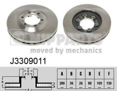NIPParts J3309011 тормозной диск на OPEL FRONTERA B (6B_)