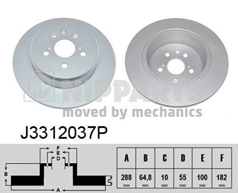 NIPParts J3312037P тормозной диск на TOYOTA AVENSIS (_T22_)