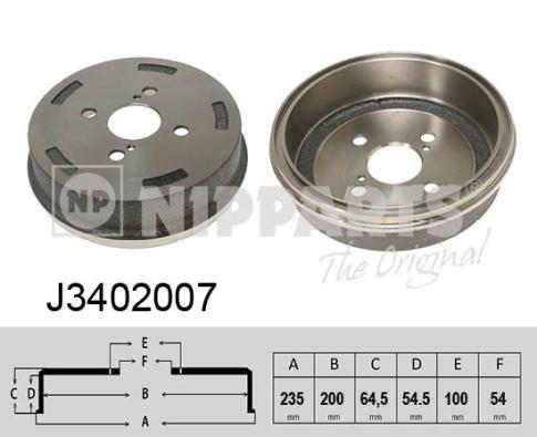 NIPPARTS Барабан тормозной TOYOTA CARINA II/COROLLA 85-92/CELICA 85-92 (42431-20080, J3402007)