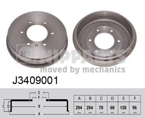 NIPParts J3409001 тормозной барабан на ISUZU CAMPO (KB)