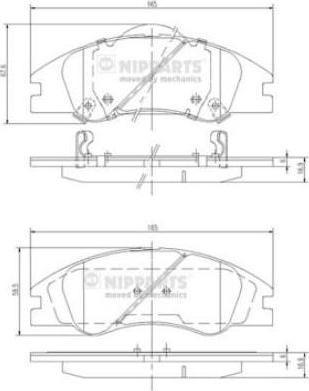 NIPPARTS Колодки тормозные KIA CERATO 04- передние (581012FA10, J3600326)