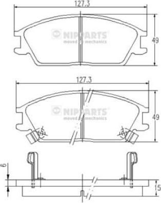 NIPPARTS Колодки тормозные передние HYUNDAI ACCENT GETZ (58101-24A00, J3600515)