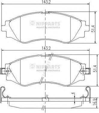 NIPPARTS Колодки тормозные передние OPEL ASTRA F DAEWOO NEXIA CHEVROLET LANOS 97> (90510331, J3600902)