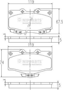 NIPPARTS Колодки тормозные передние TOYOTA LAND CRUISER 70 80 90 4 RUNNER 87- (04491-60080, J3602054)